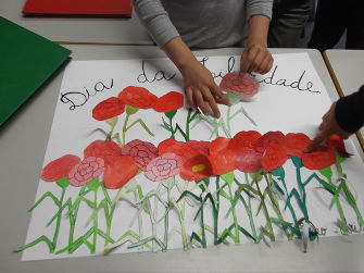 Um cartaz sobre o 25 de Abril