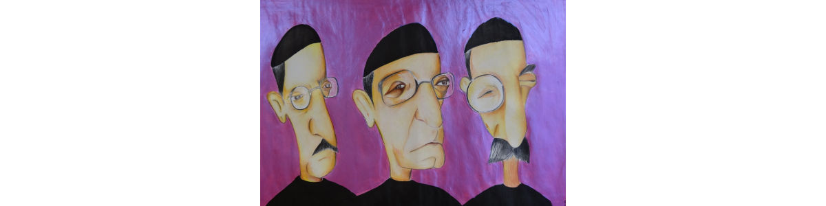 Uma das caricaturas expostas