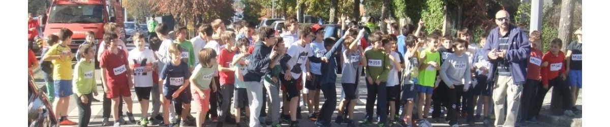 Alunos durante o corta-mato.