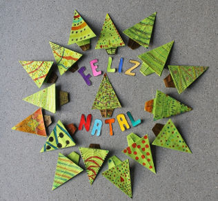 origami: árvore de natal