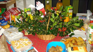 Aspeto de uma mesa de natal.