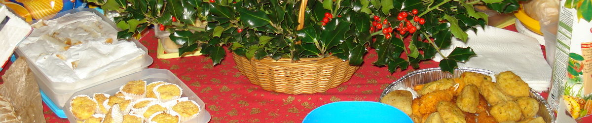 Aspeto de uma mesa de natal.