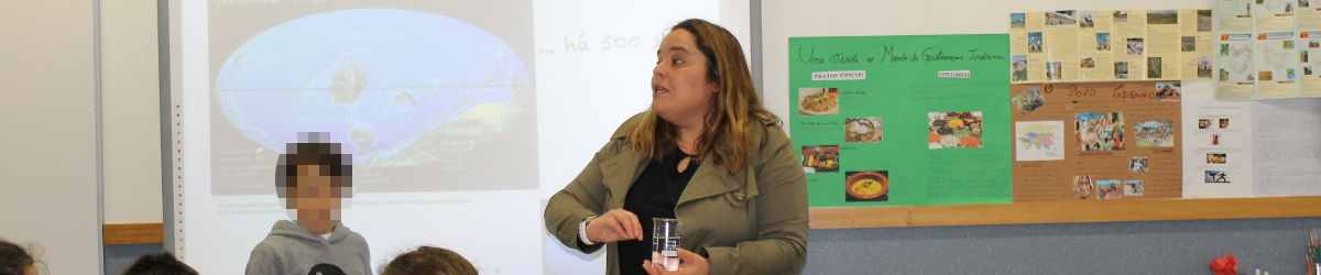 A professora Mónica durante a apresentação.